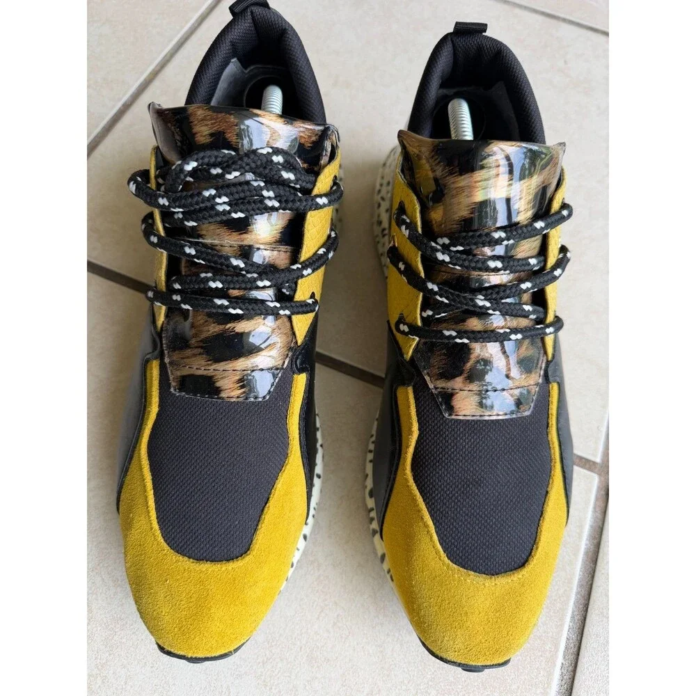 Steve Madden Ridge Yellow Multi Animal Print Men's Sneakers Size 11 M RIDG01M1